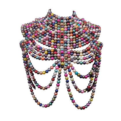 Multicolored Pearl Body Chain